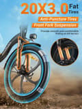 Miniatyrbild 4 av 11: HILLMILES MilePort 1 Step-Over Elcykel: 250W Motor, 80-100 km PAS-räckvidd, 20"×3.0" Fat Tires, Shimano 7-växlad, IPX4 Vattentät