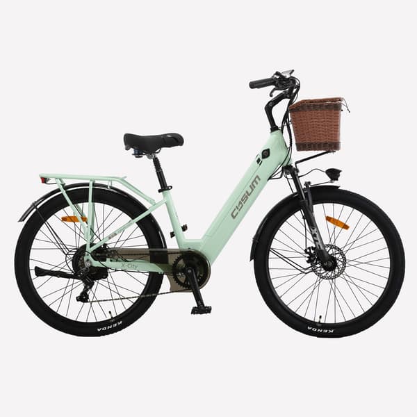 CYSUM X-City Electric Bike 250W Motor 48V 10.4Ah Batteri 26 Tums Däck City Cykel med Skivbroms Bra för pendling