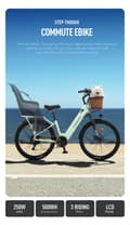 Miniatyrbild 6 av 11: CYSUM X-City Electric Bike 250W Motor 48V 10.4Ah Batteri 26 Tums Däck City Cykel med Skivbroms Bra för pendling
