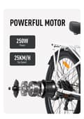 Miniatyrbild 8 av 11: CYSUM X-City Electric Bike 250W Motor 48V 10.4Ah Batteri 26 Tums Däck City Cykel med Skivbroms Bra för pendling