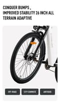 Miniatyrbild 9 av 11: CYSUM X-City Electric Bike 250W Motor 48V 10.4Ah Batteri 26 Tums Däck City Cykel med Skivbroms Bra för pendling
