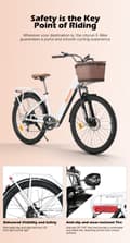 Miniatyrbild 9 av 11: Cysum Cityrun elektrisk cykel 26 '' vuxna män kvinnor 250w motor 25 km / h elcykel med 36V 10Ah Li-batteri sportcykelfordon