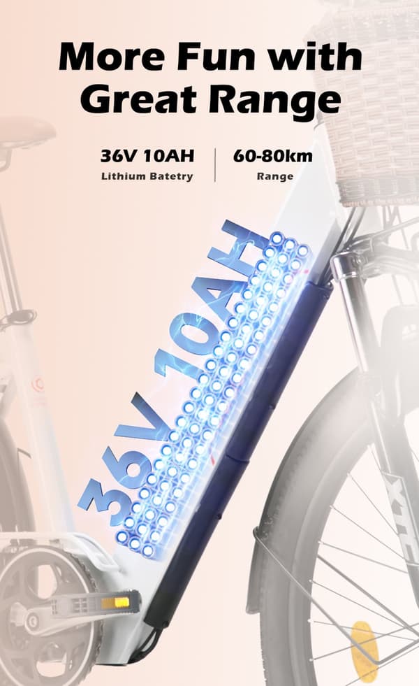 Cysum Cityrun elektrisk cykel 250w motor 25 km / h elcykel med 36V 10Ah Li-batteri sportcykelfordon 26 '' vuxna män kvinnor