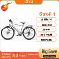 Miniatyrbild 1 av 8: DYU Stroll 1 City Elcykel, 250W, 9AH, 25 km/h, 700*38C däck, Shimano 7-växlad, ingen gaspedal