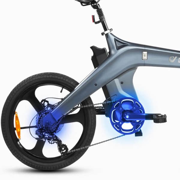 DYU T1 20 tums hopfällbar elcykel, 250W motor, 36V 10AH batteri, vridmomentsensor, ram i magnesiumlegering, SHIMANO 7-växlad transmission.