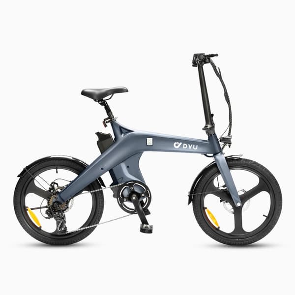 DYU T1 20 tums hopfällbar elcykel, 250W motor, 36V 10AH batteri, vridmomentsensor, ram i magnesiumlegering, SHIMANO 7-växlad transmission.