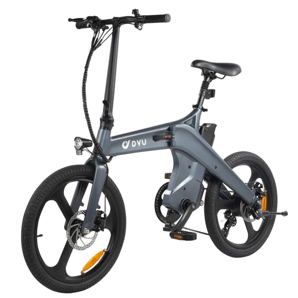 DYU T1 20 tums hopfällbar elcykel, 250W motor, 36V 10AH batteri, vridmomentsensor, ram i magnesiumlegering, SHIMANO 7-växlad transmission.