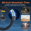 Miniatyrbild 3 av 11: HillMiles MileTrail 1 elcykel: Momentsensor, 120 km räckvidd, hydrauliska bromsar, 26" MTB-däck för alla terränger,IPX4