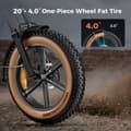 Miniatyrbild 6 av 11: Hillmiles Milezoom1 750W Elcykel: 52V 15,6Ah, 45 km/h hastighet, 20"×4,0 Fat Tires, hydrauliska bromsar, Shimano 7-växlad - All-Terrain Beast