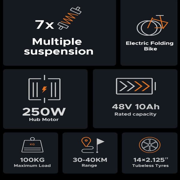 ENGWE T14 aikuisten kokoontaittuva sähköpyörä, 250 W moottori, 14*2.125 renkaat, 48V10AH akku, 30 Nm vääntömomentti.