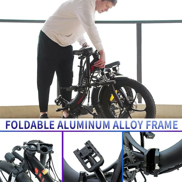 Fafrees F20 Elcykel för vuxna, 250W motor, 16Ah litiumbatteri, 20" * 3,0" däck.
