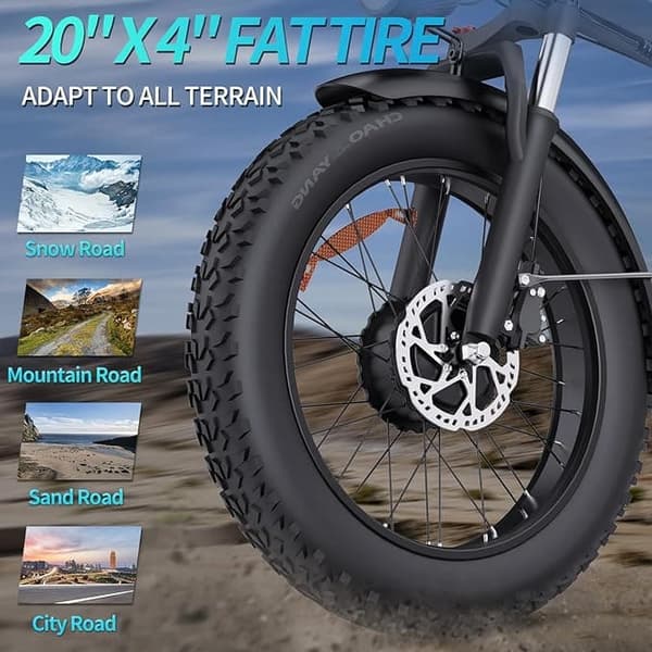 Ridstar H20PRO 20" hopfällbar elcykel: Dubbla 1000W-motorer, 48V 23Ah-batteri, hydrauliska bromsar och lätt pendlingsdesign