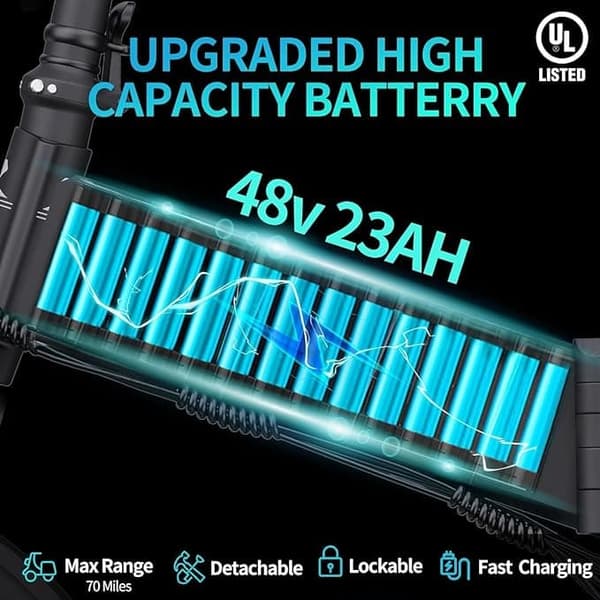 Ridstar H20PRO 20" hopfällbar elcykel: Dubbla 1000W-motorer, 48V 23Ah-batteri, hydrauliska bromsar och lätt pendlingsdesign