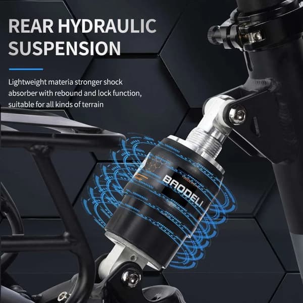 Ridstar H20PRO 20" hopfällbar elcykel: Dubbla 1000W-motorer, 48V 23Ah-batteri, hydrauliska bromsar och lätt pendlingsdesign