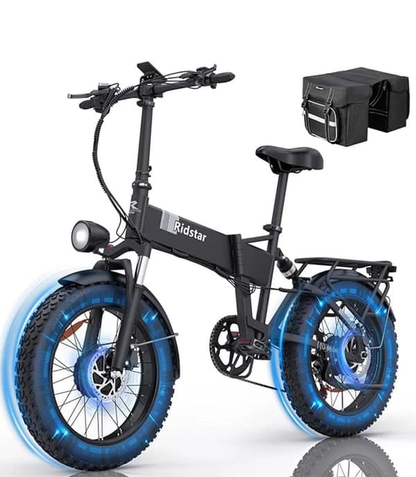 Ridstar H20PRO 20" hopfällbar elcykel: Dubbla 1000W-motorer, 48V 23Ah-batteri, hydrauliska bromsar och lätt pendlingsdesign