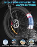 Miniatyrbild 4 av 11: Ridstar H26PRO 26" Hopfällbar Elcykel: 1000W Motor, 48V 23Ah Batteri, Hydrauliska Bromsar & EU-lager