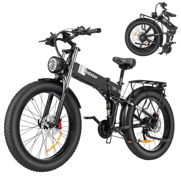 Ridstar H26PRO 26" Hopfällbar Elcykel: 1000W Motor, 48V 23Ah Batteri, Hydrauliska Bromsar & EU-lager