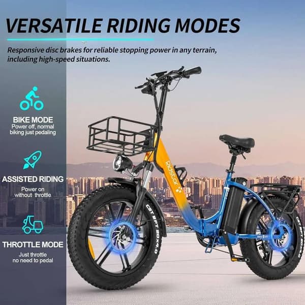 Ridstar MN-20 20" kokoontaitettava sähköpyörä: 1000W moottori, 48V 15Ah akku, magnesiumpyörät ja kaksoisjousitus