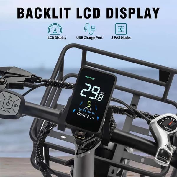 Ridstar MN-26 26" Hopfällbar Elcykel: 1500W Motor, 48V 20Ah Batteri, Dubbel Fjädring & LCD-färgdisplay