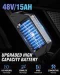 Pikkukuva 4 / 11: Ridstar Q20mini 20" kompakti sähköpyörä: 1000W moottori, 48V 15Ah akku, Shimano 7-nopeuksinen ja erittäin kannettava muotoilu