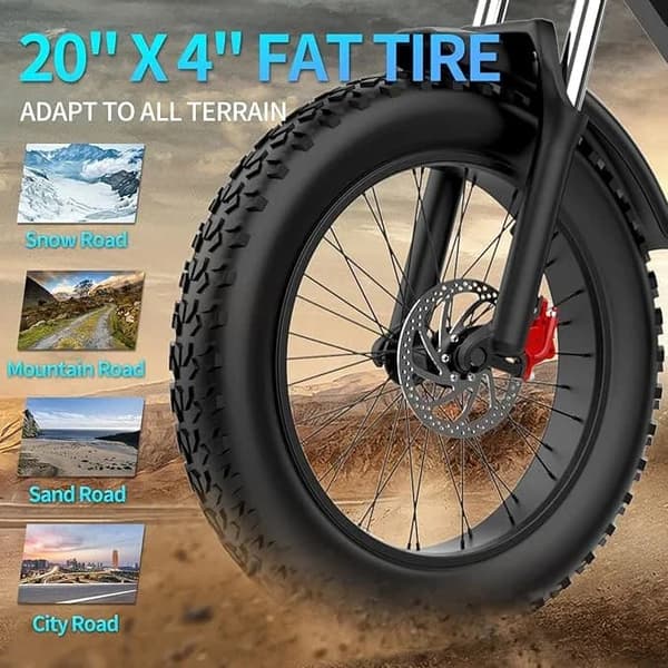 Ridstar Q20Pro 20" Elcykel med dubbla motorer: 2x1000W motorer, dubbla 52V 20Ah batterier, hydrauliska bromsar och terrängcykling