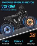 Miniatyrbild 7 av 11: Ridstar Q20Pro 20" Elcykel med dubbla motorer: 2x1000W motorer, dubbla 52V 20Ah batterier, hydrauliska bromsar och terrängcykling