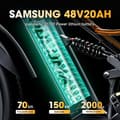 Pikkukuva 5 / 11: PULUMA PE86pro sähköpyörä, 2×500W kaksoisveto, 48V20Ah Samsung-akku, 50km/h, Shimano 7-vaihteinen, DNM-jousitusjärjestelmä, hydraulinen jarru,