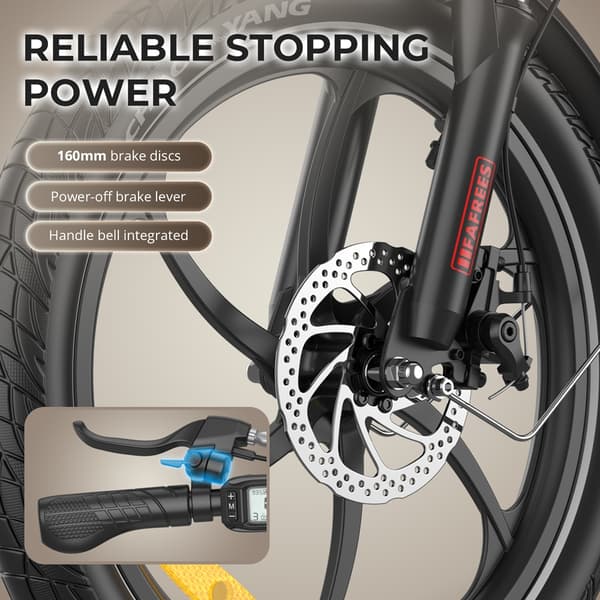 FAFREES F20+ 20'' kokoontaittuva sähköpyörä, 250W moottori, 36V 20Ah akku, 20''*3.0'' rengas, toimintasäde 75-90km, Shimano 7 vaihdetta
