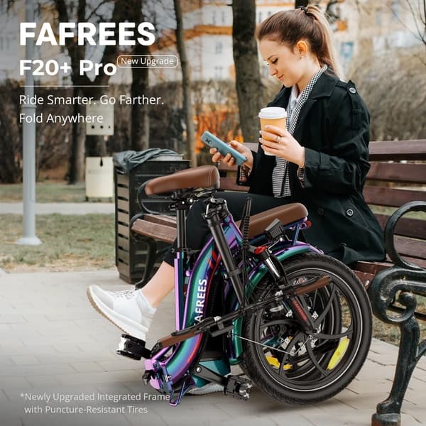 FAFREES F20+ Pro 20'' sähköpyörä, 250W moottori, 36V 22.5Ah akku, 85-100km kantama, Shimano 7 nopeus, 20''*3.0 rengas