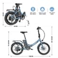Miniatyrbild 9 av 11: Fafrees F20 Light Adult City Elcykel, 250W borstlös motor, 16,75Ah litiumbatteri, 20" * 1,95" däck, Shimano 7-växlad.