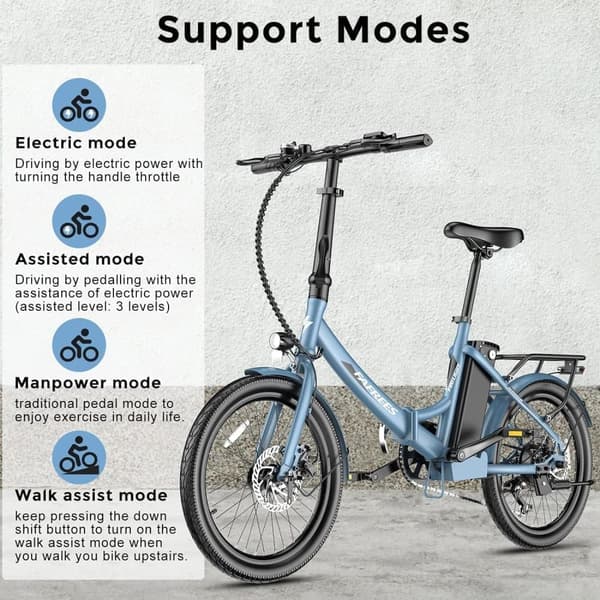 Fafrees F20 Light Adult City Elcykel, 250W borstlös motor, 16,75Ah litiumbatteri, 20" * 1,95" däck, Shimano 7-växlad.