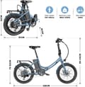 Miniatyrbild 11 av 11: Fafrees F20 Light Adult City Elcykel, 250W borstlös motor, 16,75Ah litiumbatteri, 20" * 1,95" däck, Shimano 7-växlad.