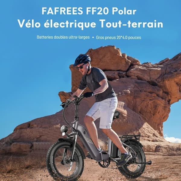 Fafrees FF20 Polar taitettava sähköpyörä, 500 W (jatkuva) 860 W (huippu) moottori, 20,8 Ah akut, 20" * 4,0" renkaat, SHIMANO 7 nopeus.
