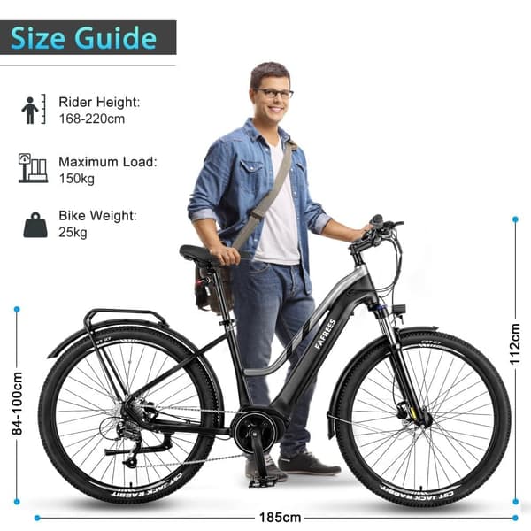 Fafrees FM8 City -sähköpyörä, 250 W keskivetomoottori, 14,5 Ah litiumakku, 27,5 * 2,25 renkaat, SHIMANO ALTUS 9-vaihteinen.