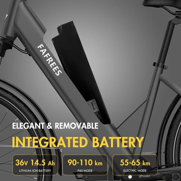 Fafrees F28 Pro Adult City Elcykel, 250W borstlös motor, 14,5Ah litiumbatteri, 27,5*1,75 däck, SHIMANO 7 Speed.