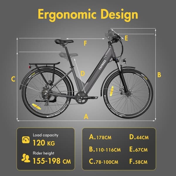 Fafrees F28 Pro Adult City Elcykel, 250W borstlös motor, 14,5Ah litiumbatteri, 27,5*1,75 däck, SHIMANO 7 Speed.