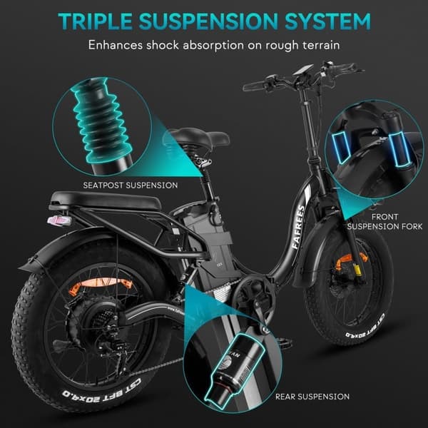 Fafrees F20 X-Max Folding Fat Tire Elcykel, 30Ah Giant Batteri, 750W navmotor, Hydrauliska skivbromsar, 20*4,0 Fat Tires.