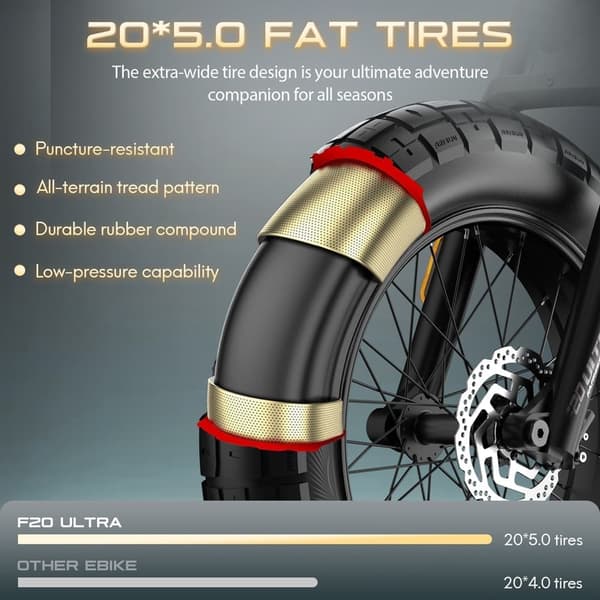 Fafrees F20 Ultra Adult Off-Road sähköpyörä, 750W moottori, 25Ah akku, 20*5.0 leveä rengas, SHIMANO 7 vaihdetta, hydraulijarru