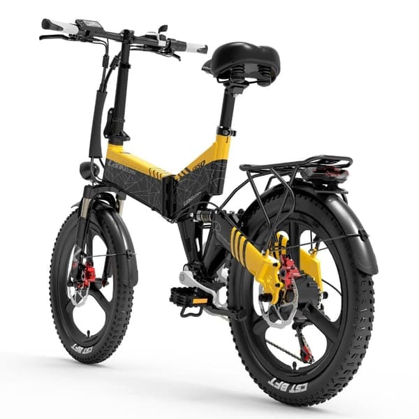 Lankeleisi G650 vuxen city elcykel, 12,8Ah batteri, hopfällbar, 20*2,4 däck, Shimano 7 hastigheter.
