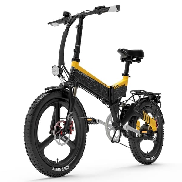 Lankeleisi G650 vuxen city elcykel, 12,8Ah batteri, hopfällbar, 20*2,4 däck, Shimano 7 hastigheter.