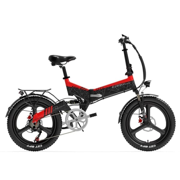 Lankeleisi G650 vuxen city elcykel, 12,8Ah batteri, hopfällbar, 20*2,4 däck, Shimano 7 hastigheter.