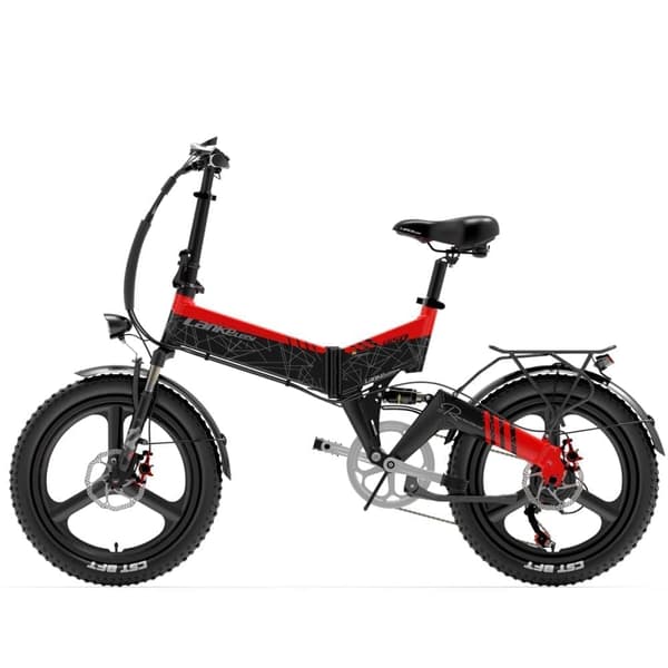 Lankeleisi G650 vuxen city elcykel, 12,8Ah batteri, hopfällbar, 20*2,4 däck, Shimano 7 hastigheter.