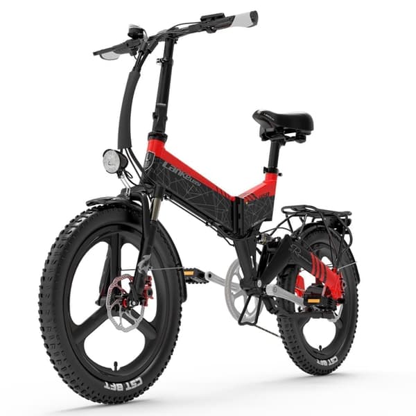 Lankeleisi G650 vuxen city elcykel, 12,8Ah batteri, hopfällbar, 20*2,4 däck, Shimano 7 hastigheter.