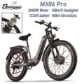 Miniatyrbild 1 av 11: Shengmilo MX06 Pro Mountain E-bike Peak Engine 48V 17.5AH Batteri 2000W Motor för vuxen Power Fat Bike Electric 26 "E-bike