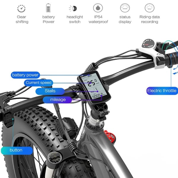 GOGOBEST GF600 26" elektrisk mountainbike, 1000W motor, 13AH batteri, SHIMANO 7, 26*4.0 Fat däck.