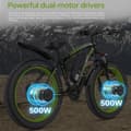Miniatyrbild 6 av 9: GOGOBEST GF700 elektrisk mountainbike för vuxna, 500W*2 motorer, 18,2Ah batteri, 26*4,0 däck, 21 hastigheter.