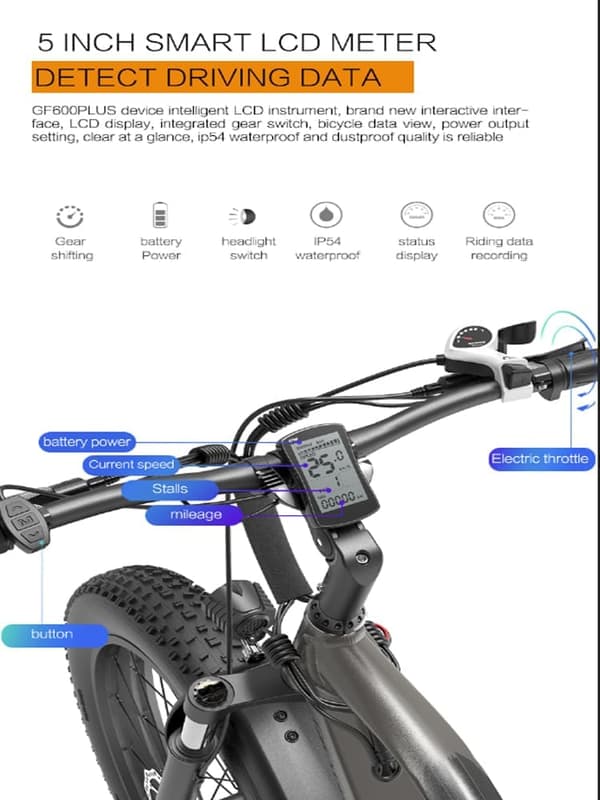 GOGOBEST GF600 Plus 26'' elcykel, 1000W motor, 20Ah batteri, 45 km/h, 7 växlar