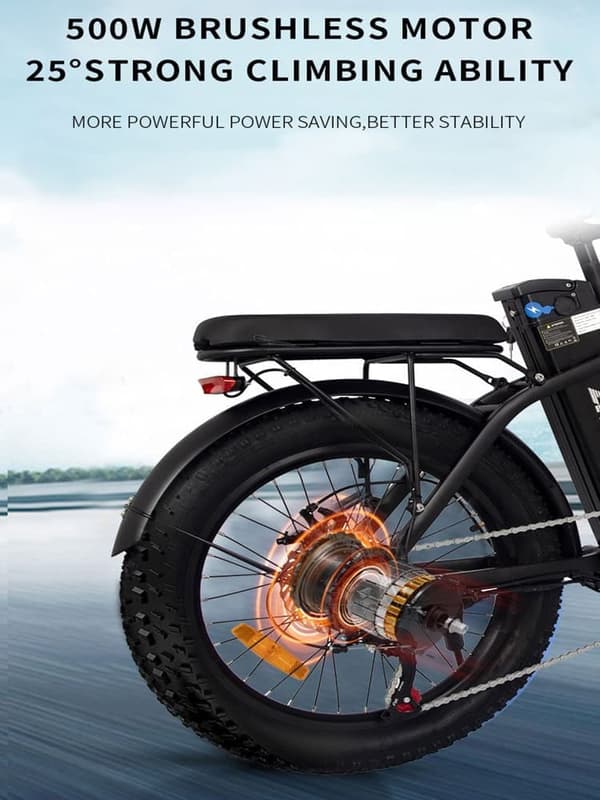 AVAKA BZ20 Plus hopfällbar elcykel, 500W motor, 18,2AH batteri, 100 km räckvidd (PAS), Shimano 7-växlad, stadselcykel