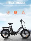 Miniatyrbild 11 av 11: AVAKA BZ20 Plus hopfällbar elcykel, 500W motor, 18,2AH batteri, 100 km räckvidd (PAS), Shimano 7-växlad, stadselcykel