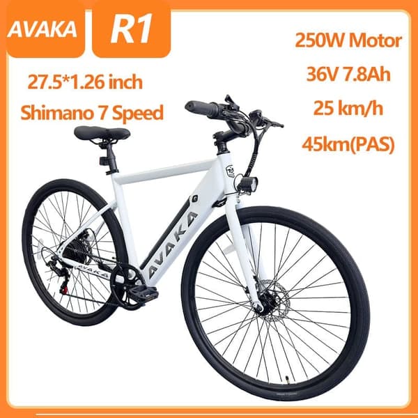 AVAKA R1 City Elcykel, 250W Motor, 7,8AH Batteri, Shimano 7-växlad